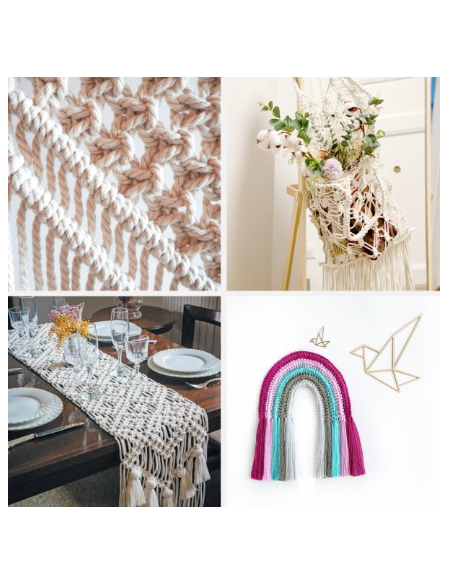 Macrame rosa crema